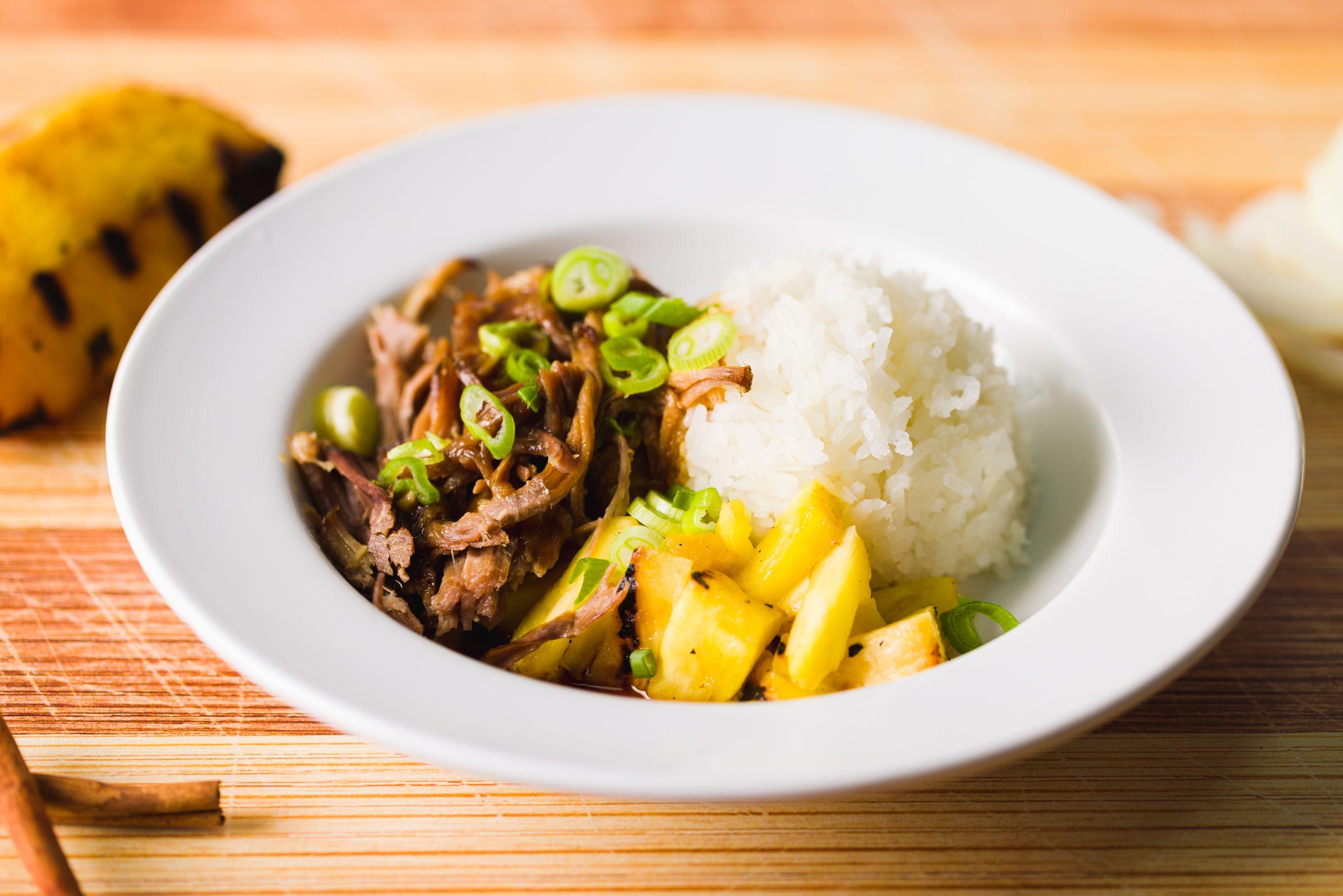 Luau Pork with Grilled Pineapple and Jasmine Rice 