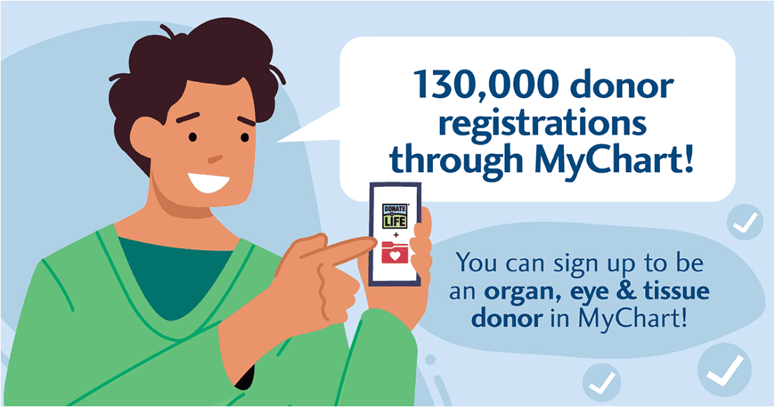 More than 130,000 Individuals Register to Save Lives Through MyChart Donor Registration